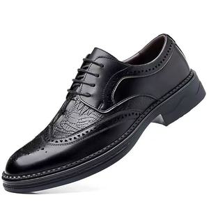Black Genuine Leather Oxford <b>Dress</b> Shoes Pointed Toe Lace-Up Anti-Slippery <b>Rubber</b> Outsole All Seasons Office & Career - Product Image 1
