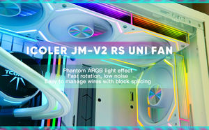 Ventilador de PC para juegos ARGB con clip para chasis Jungle Leopard Interstellar Building Block V2RS, 12 cm, rodamiento de aceite, 32dBA, silencioso, negro y blanco - Product Image 5