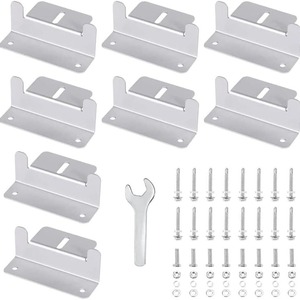 Kit de montaje de soporte en Z para panel solar, 8 piezas con llave, aluminio anodizado para sistema solar de barco RV - Product Image 1