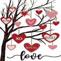 Bandera de Jardín para el Día de San Valentín, 12x18 Pulgadas, Doble Cara, Poliéster Resistente, Diseño Rústico de Árbol con Corazones, para Exteriores