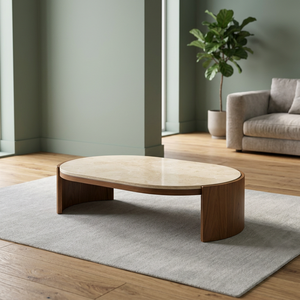 Table basse en teck moderne de style mid-century avec un design durable et écologique, mobilier minimaliste pour salon - Product Image 3