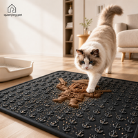 Tapis de litière pour chien en latex naturel moderne de qualité supérieure, imperméable, antidérapant, durable, à rainures profondes pour retenir la litière, avec rembourrage en coton.