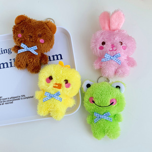 Creative New Rabbit Stuffed Animal Toys Key Buckle Bear Doll Frog Plush Keychains Toys Duckling Bag Charm Pendant Accessories