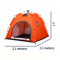 Tente de pêche pliable thermique extensible, facile à monter, en tissu Oxford imperméable, avec structure en fibre de verre, grande taille pour 3-5 personnes, toit surélevé