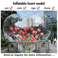 Modèle de cœur gonflable personnalisé, décoration publicitaire romantique pour la Saint-Valentin, ballon géant en forme de cœur pour mariage, événement, fête