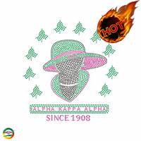 Supplier Kristal Hot Fix Custom Alpha Designs Rhinestone Transfer untuk Kaos
