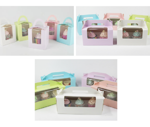 IMEE 4 6 12自動ポップアップスタイルクラフト段ボールホワイト使い捨て紙カップケーキボックスキャリアマフィンケーキボックスクリアウィンドウ付き - Product Image 5