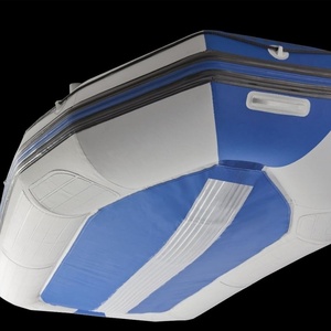 Bateau pneumatique en PVC 297*127*46 CM pour trois personnes avec rames de luxe, pompe haute performance, quille résistante, porte-canne à pêche amovible - Product Image 3