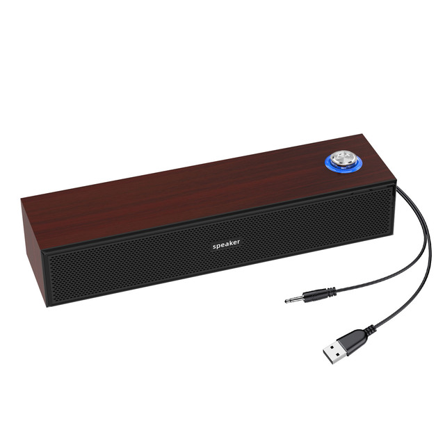 Retro Style Portable Wireless Sound Bar Subwoofer RGB LED Lighting Home Theater PC Speaker for Computer wood sound bar