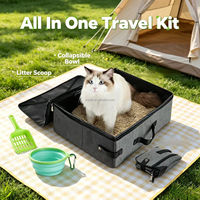 Bac à litière pliable pour chat avec logo personnalisé, étanche, portable, avec design de rangement pliable pour les voyages en plein air avec les animaux de compagnie
