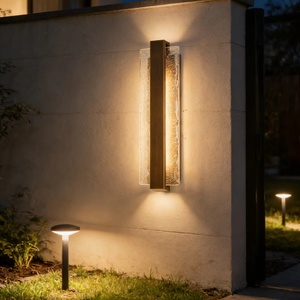 Transparent Crystal Glass Wall Lamp with <b>LED</b> <b>Light</b> Source for Hotel Lobby Hallway Balcony Corridor Garden Decoration - Product Image 2