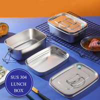 Oneup — boîte à lunch portable empilable, double couche, étanche, bento pour enfants, métal et acier inoxydable 304, vente en gros