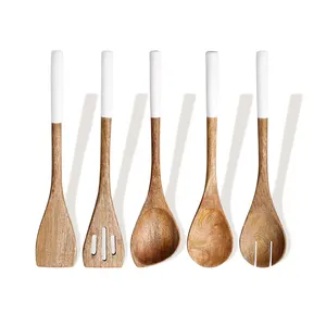 Home and Kitchen Accessories for Long Handles High Quality Acacia Wood Utensils for Cooking