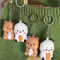 Porte-clés Bubu Dudu avec 3 voix d'expression 'Je t'aime', jouet vocal, décoration de sac, cadeau pour couple avec veilleuse