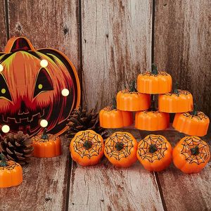 Lot de 12 lampes LED en forme de citrouille avec bougies chauffe-plat sans flamme à piles pour Halloween, Noël - Product Image 6