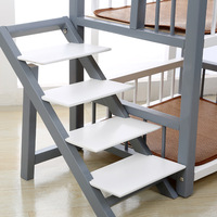 Lit superposé en bois PAIPET pour animaux de compagnie, double étage, avec escalier et coussin, pour chat et chien, lit d'intérieur, vente en gros OEM