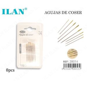 Aghi da cucito Ilan, 8 pezzi, con occhiello dorato, per cucito a mano - Product Image 1