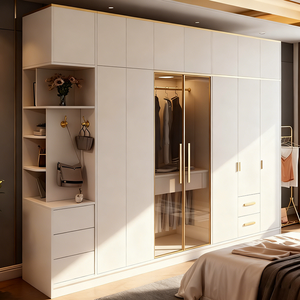 Armario GODI Estándar con Precio Justo, Mueble <span class=keywords><strong>de</strong></span> Madera Maciza <span class=keywords><strong>de</strong></span> 3 Puertas para Ropa <span class=keywords><strong>de</strong></span> Mujer, Mueble <span class=keywords><strong>de</strong></span> Salón con Espejo - Product Image 6