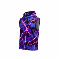 Maillot de football sans manches à capuche Fanshi Custom Electric Lightning Camo, haut d'entraînement décontracté style streetwear