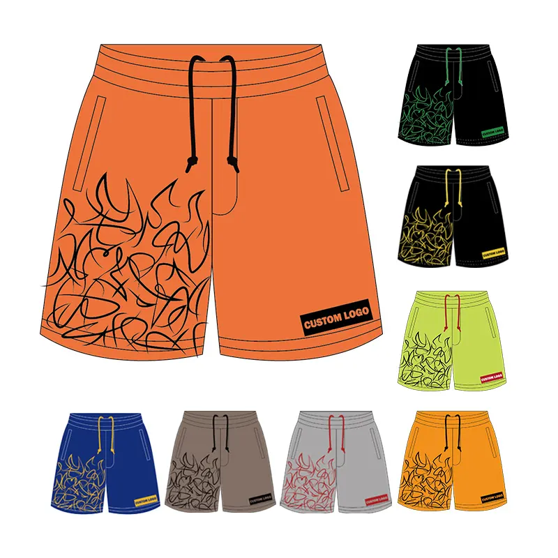 Custom Mesh Shorts High Quality Printed Mesh Shorts Custom 5 Inch Inseam Elastic Waist Mid Length Mesh Basketball Shorts