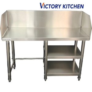 VICTORY KITCHEN Mesa de Trabajo de Acero Inoxidable 201 Personalizada, Mesa de Cocina a Gas con Estante de Almacenamiento de 2 Niveles, Modelo VCT - Product Image 6