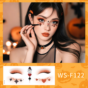 Tatouages de visage d'<span class=keywords><strong>Halloween</strong></span> imperméables et résistants à la transpiration Conceptions de <span class=keywords><strong>maquillage</strong></span> fantômes mignons pour le Nouvel An pour un look festif - Product Image 2