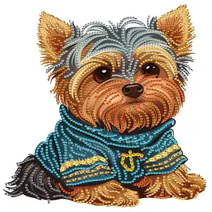 Peintures diamantées de forme irrégulière 5D, 30x30cm, sans cadre, <span class=keywords><strong>motif</strong></span> de chien en peluche, décoration murale moderne, 1 pièce - Product Image 1