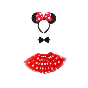 Set di costumi per bambini Mickey Mouse con fascia per capelli, gonna tutù a rete a pois grandi, per Halloween e compleanno - Product Image 3