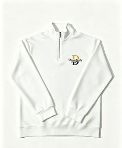 Felpa da Uomo con Mezza Zip, <span class=keywords><strong>Collo</strong></span> Alto, Logo Ricamato sul Petto, Casual, 100% Cotone, Tessuto French Terry, Primaverile, ODM - Product Image 2