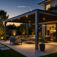 Aluminium-Lamellenpergola mit Motorisiertem Verstellbarem Dach für Terrasse, Balkon, Wasserdichter Garten-Pavillon, UV-Beständig und Pulverbeschichtet