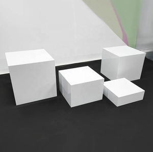 Présentoir à gâteaux en acrylique léger couleur personnalisée, supports et cubes de buffet haut de gamme pour la décoration de mariage, ensemble de présentation pour fêtes de mariage - Product Image 3