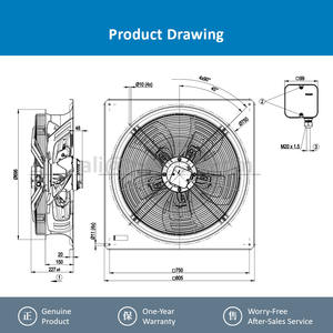 Ventilador Axial de Refrigeración con Rodamiento de Bolas OEM de 630 mm para W4D630-GD01-01 400 VCA 2630/1750 W 4.78/2.95 A 1320/1050 RPM - Product Image 4