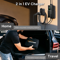 Nouvelle borne de recharge pour véhicules électriques GUWIEYG WiFi 11 kW, type 2, 16 A, portable, avec câble de 5 m, prise Schuko, fonction de temporisation, entrée 380 V