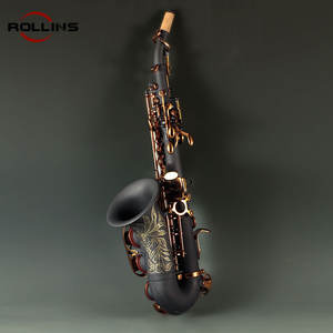 Saxofón <span class=keywords><strong>Soprano</strong></span> curvo de carbono negro alemán, recubrimiento de electroforesis, KSSL-D708 - Product Image 5