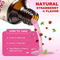 Gouttes liquides de calcium liposomal, magnésium, zinc, bore, vitamine D3 K2, marque privée OEM, pour femmes et enfants, saveur fraise naturelle, liquide oral