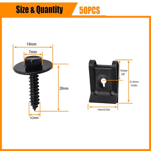 M4.2 Universal Mudguard <b>Washer</b> Bolts U Clips Hex Head Bolts For Engine Splash Guard Repair Replacement - Product Image 4