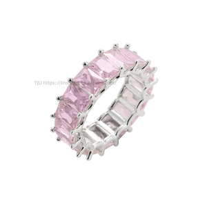 Full Zirconium Closed Zircon Copper <b>Ring</b>, Ladder Zirconium <b>Ring</b>, Female Index <b>Finger</b> <b>Ring</b>. - Product Image 3