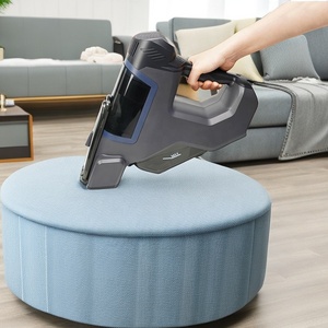 HAUSHOF Nettoyeur portable pour moquette, nettoyeur léger à main pour taches profondes, parfait pour les taches d'animaux, canapé, tapis, matelas, siège de voiture et rideaux, blanc et gris clair