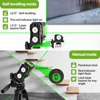 Niveaux auto-nivelants de qualité industrielle DEGLASERS, faisceau vert super lumineux, lignes croisées, instrument laser avec support trépied de 1 m
