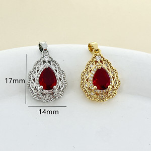 Pendentif Solitaire Goutte d'eau en Zircon Taillé Poire, Sertissage Clos, Métal Plaqué, Bijou Charme pour Usage Quotidien - Product Image 3