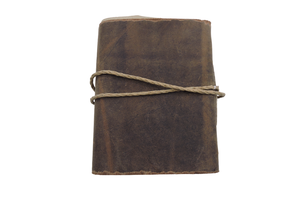 Carnet personnalisable en cuir véritable rustique, fait main, avec bords festonnés, papier coton non ligné, pour l'écriture - Product Image 2