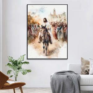 Pittura originale religiosa Boho di <span class=keywords><strong>arte</strong></span> murale <span class=keywords><strong>cristiana</strong></span> di gesus stampa decorativa della tela dell'acquerello Boho - Product Image 4