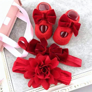 Baby Headband Gift Set Baby Newborn Headband Shoes Set 2 Hairbands+Shoes+Gift <b>Box</b> - Product Image 6