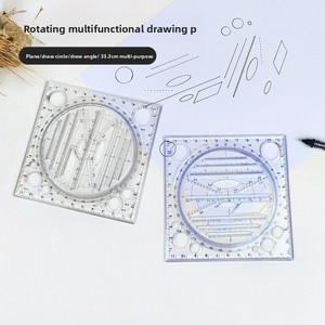 Regla Geométrica Multifuncional de Plástico con Rotación de 360°, Herramienta de Medición con Transportador de Ángulos de 12 cm, Material Escolar para <span class=keywords><strong>Dibujo</strong></span> Matemático - Product Image 2