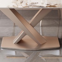 Ensemble de table à manger moderne 6 places, table à manger rectangulaire en pierre frittée 4 places pour cuisine, salon, restaurant, meubles
