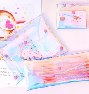 Manufacturer PVC Packaging <b>Bag</b> with Custom logo <b>clear</b> PVC <b>Plastic</b> <b>Bag</b> with Snap Button Hologram <b>Bag</b> - Product Image 1