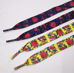 Tali Sepatu Mode Poliester Logo Bunga Sublimasi Anyaman Bentuk V Lebar 2.5 Cm - Product Image 5