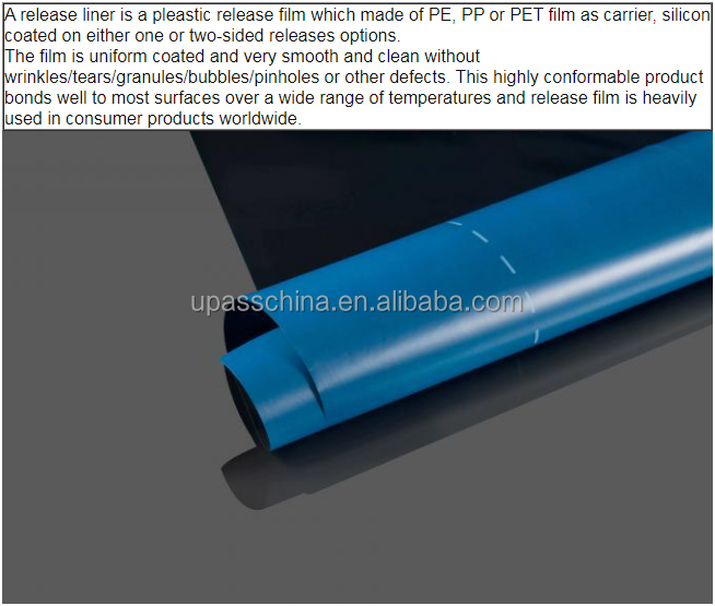 Tear Silicone Coated Release Liner Thermal PE Release Film For Membranes And Tapes