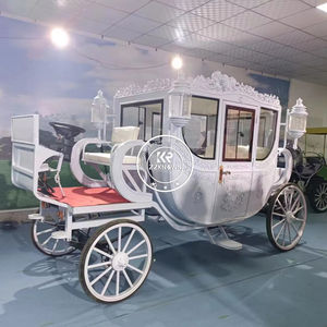 Carruaje de Caballos de Oro Blanco Estilo Real para Bodas, Elegante Carruaje para Bodas Indias, Buggy de Princesa para Familias Reales - Product Image 2