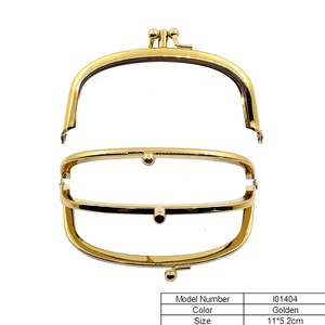 Marcos de metal para bolsos con forma personalizada, chapados en oro, con cierre, estilo moderno, precios de fábrica - Product Image 2